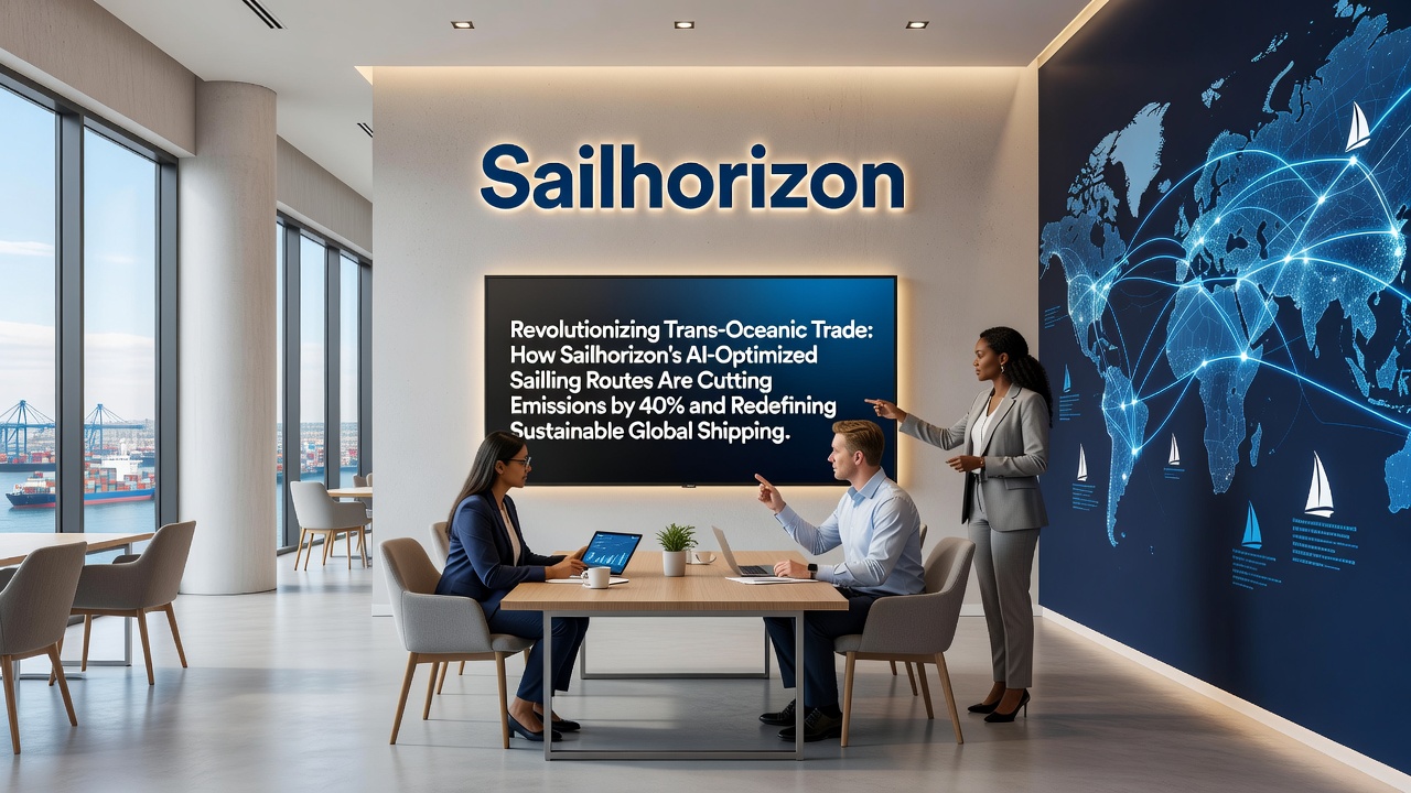 Maritime vessel using Sailhorizon predictive tools during ocean transit with data overlays