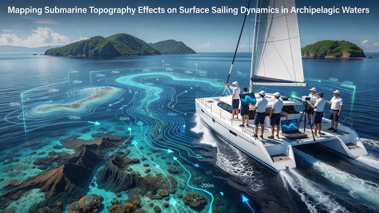 Mapping Submarine Topography Effects on Surface Sailing Dynamics in Archipelagic Waters